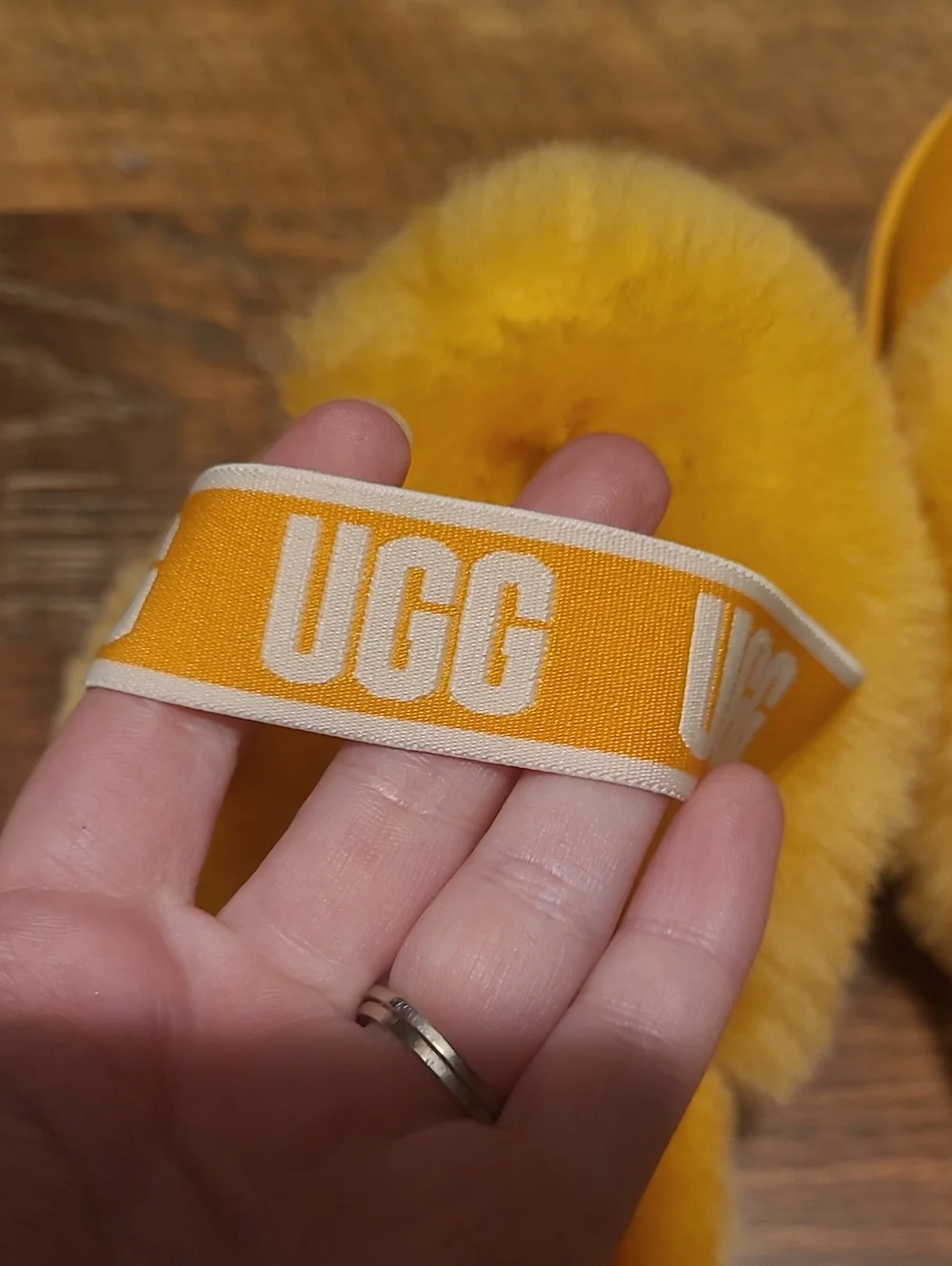 UGG Orange Funkette Shearling Slide Sandals